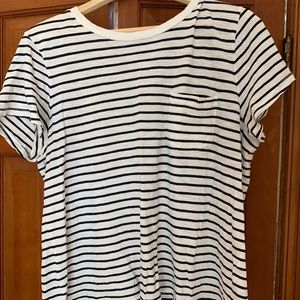Madewell Blue & White Striped T-Shirt Size XL